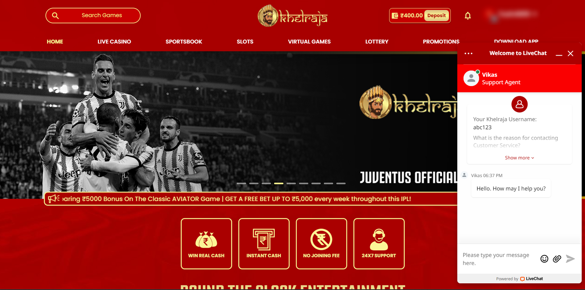 Khelraja Support Page