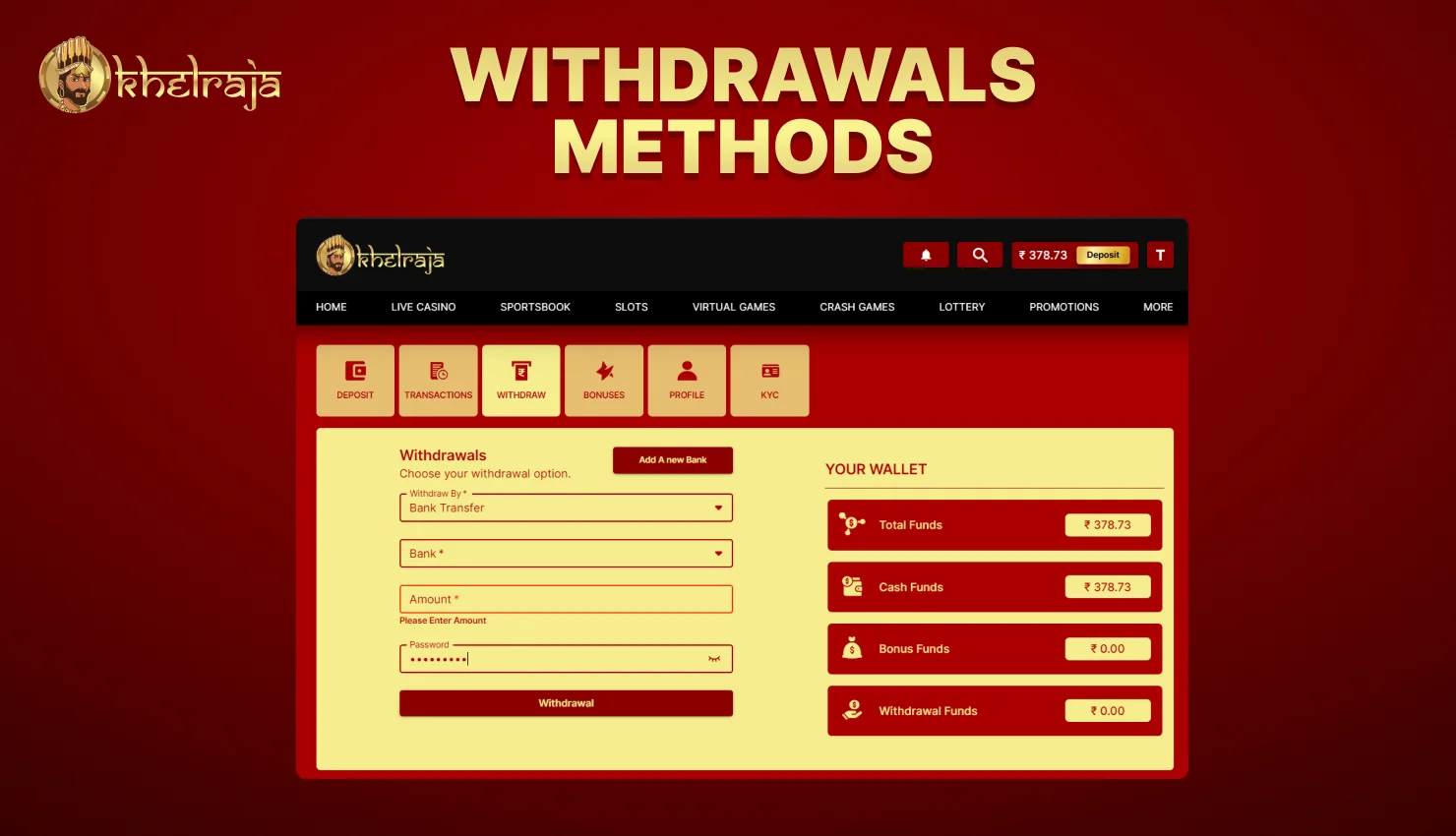 Withdrawal methods