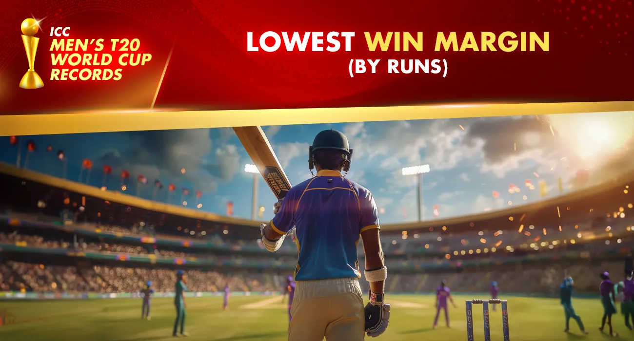 Khelraja.com - ICC Men's T20 World Cup Records Which Team Has Recorded the Lowest Win Margin (by runs) in the History of the Tournament