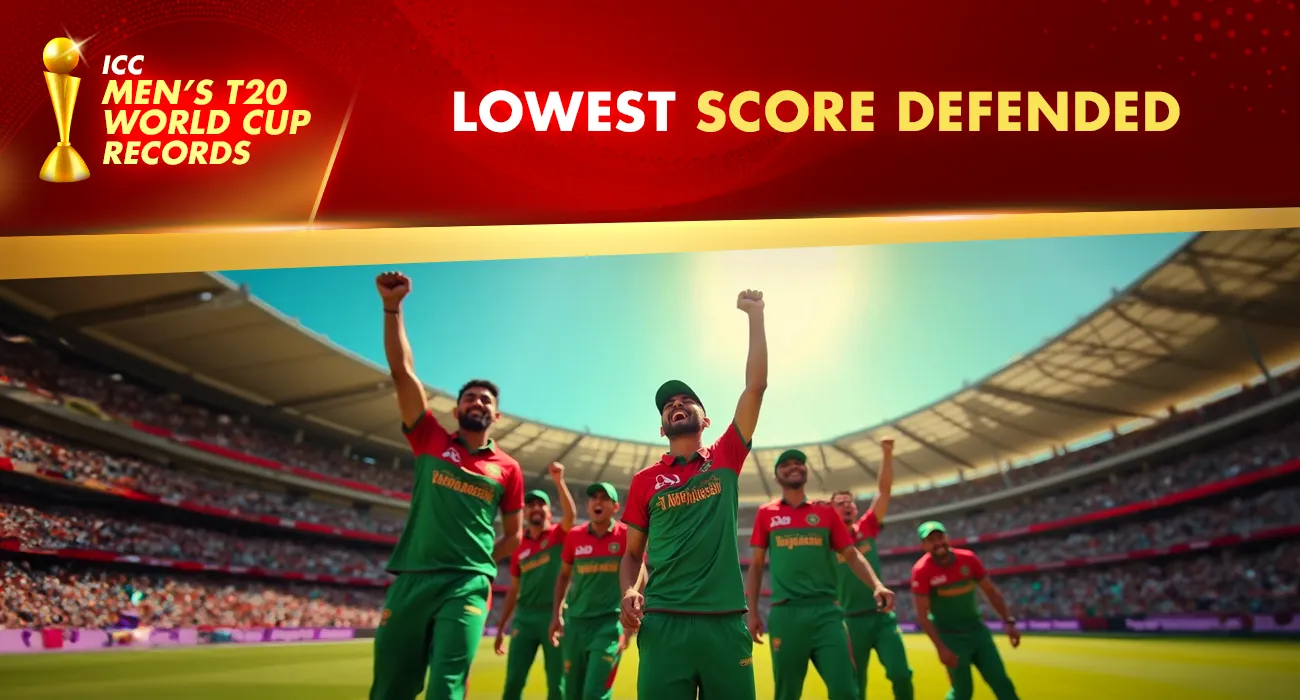 Khelraja.com - ICC Men's T20 World Cup Records Which Teams have Recorded the Lowest Score Defended in the History of the Tournament