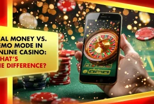 online casino demo - hand holding a smartphone with roulette game