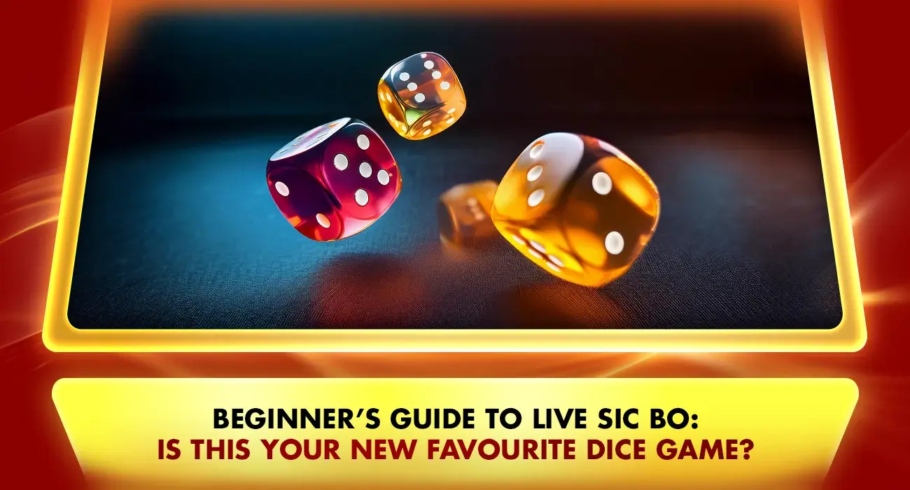 live casino sic bo guide - yellow and red dice rolling