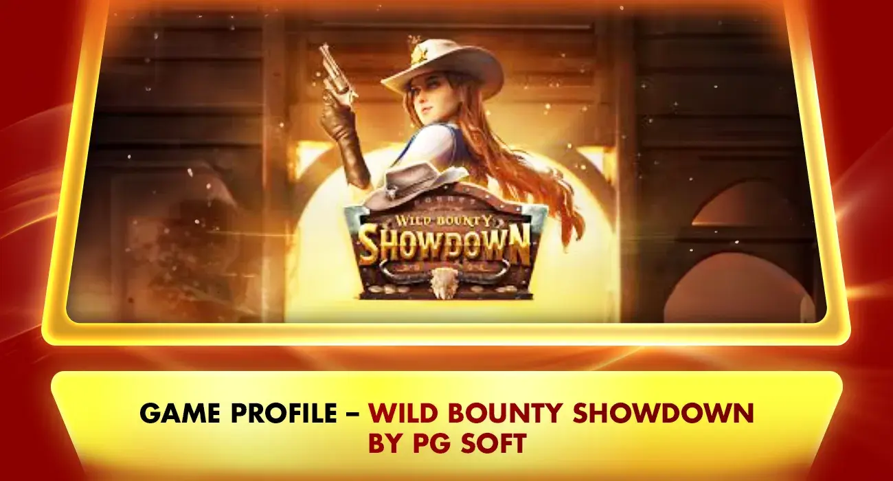 slot games review, wild bounty showdown by pgsoft logo, female gunslinger illustration