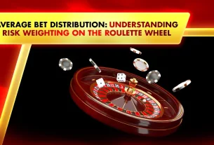 spinning roulette wheel and floating poker chips