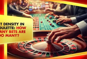 players hands on a roulette table measuring bet density