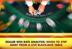 live blackjack table with dealer hands and playing cards and chips