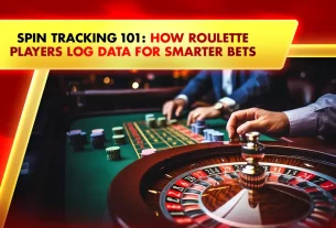 roulette table with chips stacked and bets placed