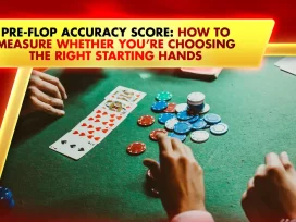 flopped online poker cards and chips on a green table