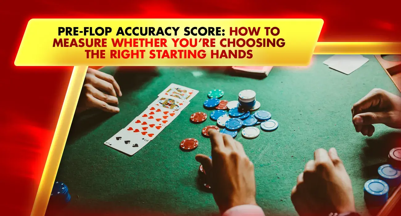 flopped online poker cards and chips on a green table