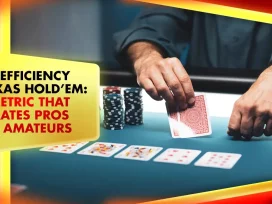 online poker shown on physical table with playing cards and poker chips