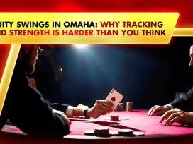 online poker players on a live table game with cards and chips for omaha