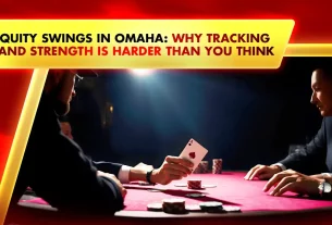 online poker players on a live table game with cards and chips for omaha