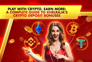 woman with crypto signs behind her explaining bonus from khelraja online casino