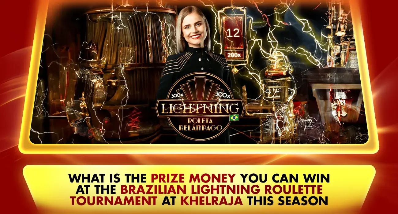 Brazilian Lightning Roulette host with lightning on background