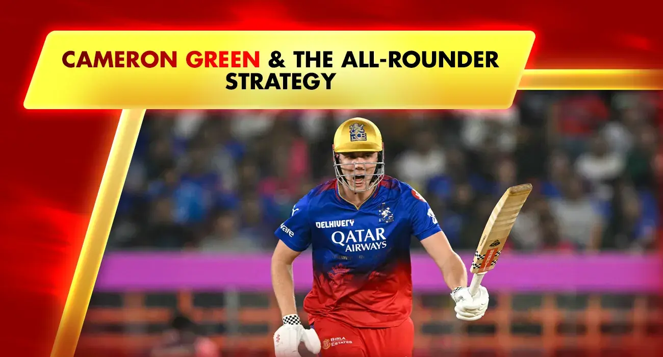 cameron green wearing cricket helmet and bat