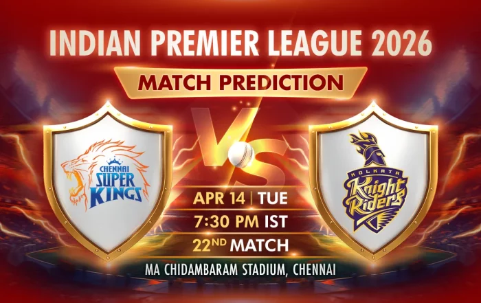 Indian Premier League (IPL) 2026: CSK vs KKR Match Details and IPL Betting Prediction, Weather Report, Pitch Report, Playing 11 for Live Match on 14th April 2026